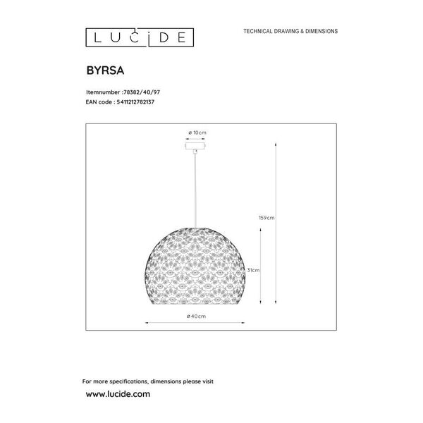 BYRSA Pendant E27 Ø40cm Rost