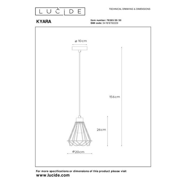 KYARA Pendant E27 Ø20cm Black