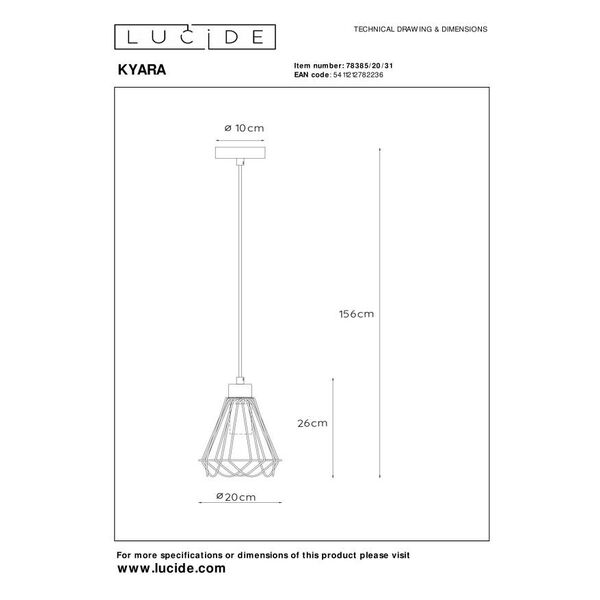 KYARA Pendant E27 Ø20cm White