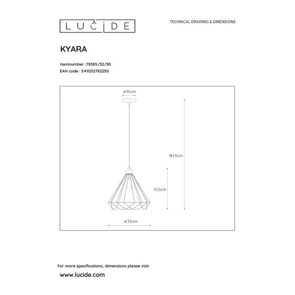 KYARA Pendant E27 Ø32.5cm Black