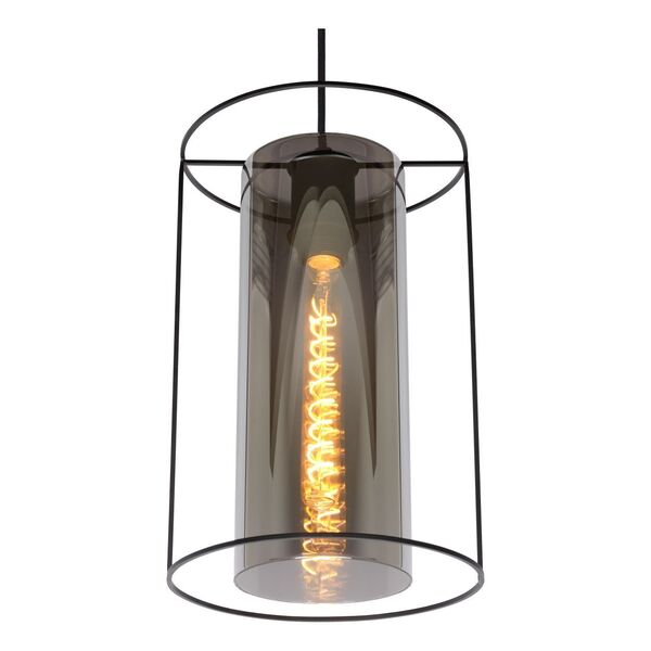 DOUNIA Pendant E27/40W Matt Black/Smoke glass