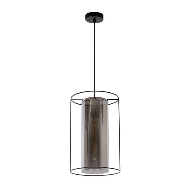 DOUNIA Pendant E27/40W Matt Black/Smoke glass