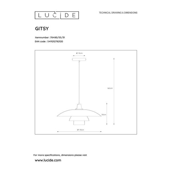 GITSY Pendant E27 Ø55cm White