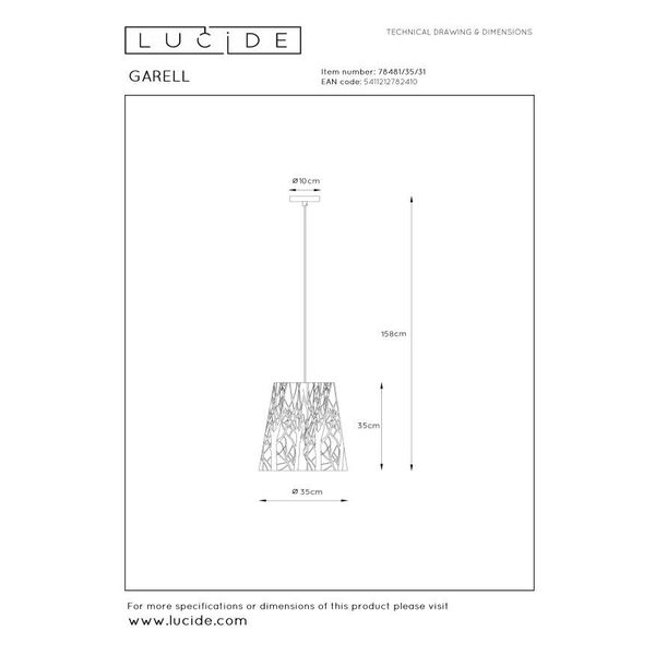 GARELL Pendant E27 Ø35cm H35cm White