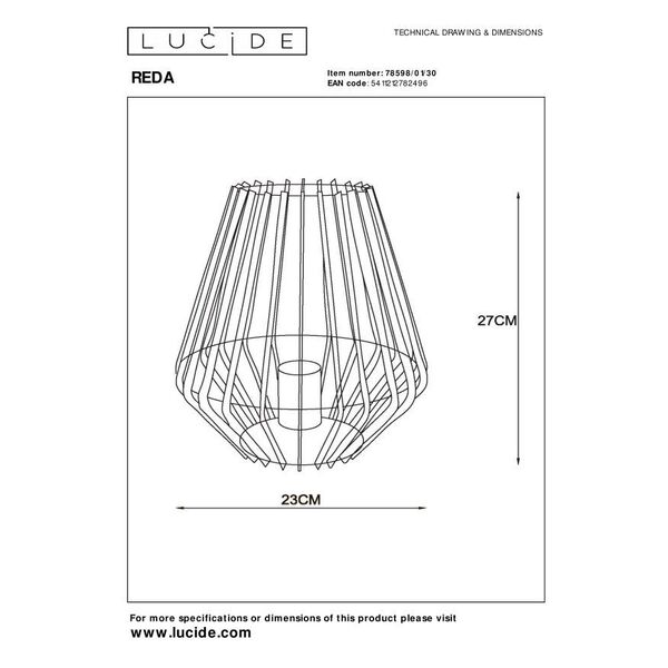 REDA Table Lamp E27/40W H27cm Black