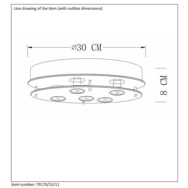 READY-LED Ceiling Light 5x50412/03/36 Glass/Chrome