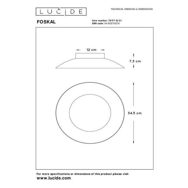 FOSKAL Ceiling Light LED 12W Ø34.5cm White