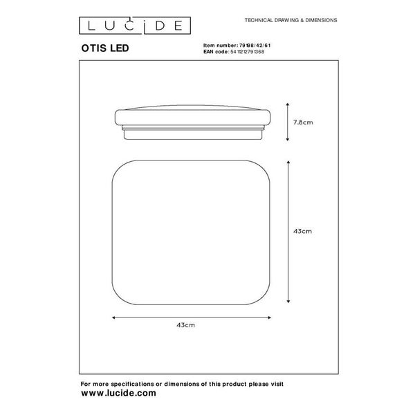 OTIS LED Ceiling Light LEd 42W 43/43cm 2700LM