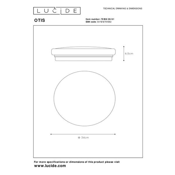 OTIS Ceiling Light LED 26W Ø33cm 1600LM