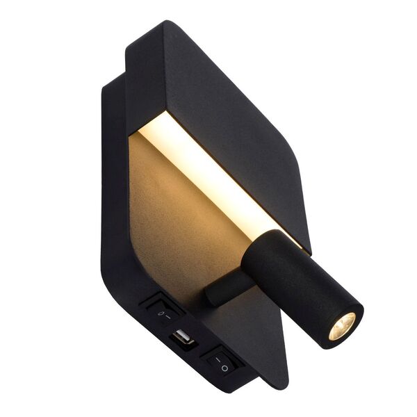 BOXER Wall Light LED 5W+3W+ USB Black