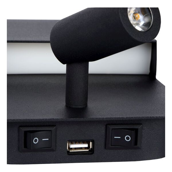 BOXER Wall Light LED 5W+3W+ USB Black