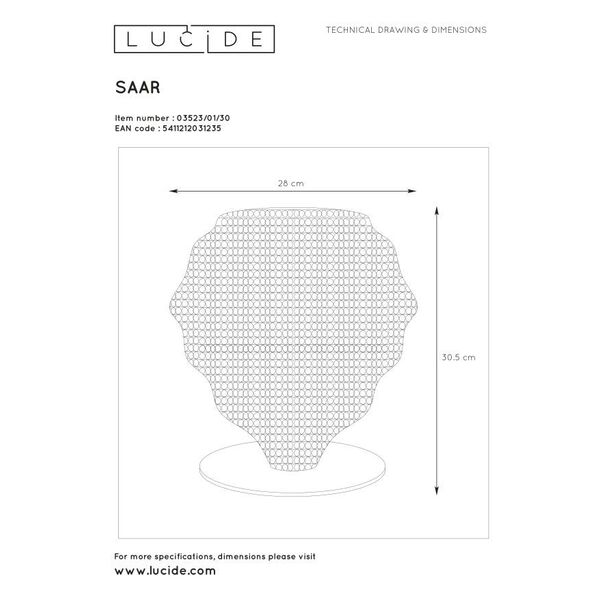 SAAR Table lamp  E27/40W H22 Black