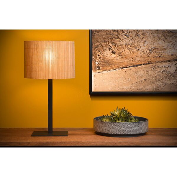 MAGIUS Table lamp Rattan E27/40W H52 Black/nature