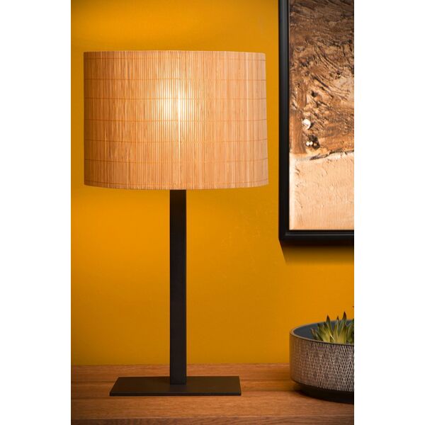 MAGIUS Table lamp Rattan E27/40W H52 Black/nature