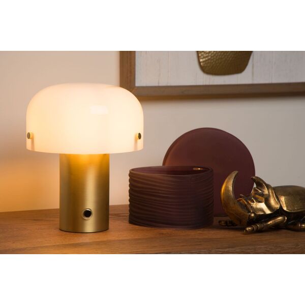 TIMON Table lamp  E14/25W 21cm Matt Gold/Opal