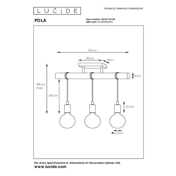 PAULIEN Ceiling Light 1xE27 60W Pink