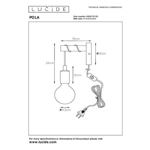 PAULIEN Walllight 1xE27 60W Blue