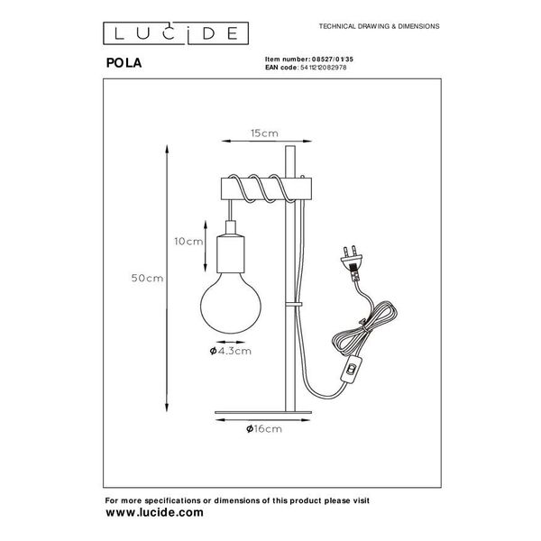 PAULIEN Table Lamp 1xE27 60W Blue