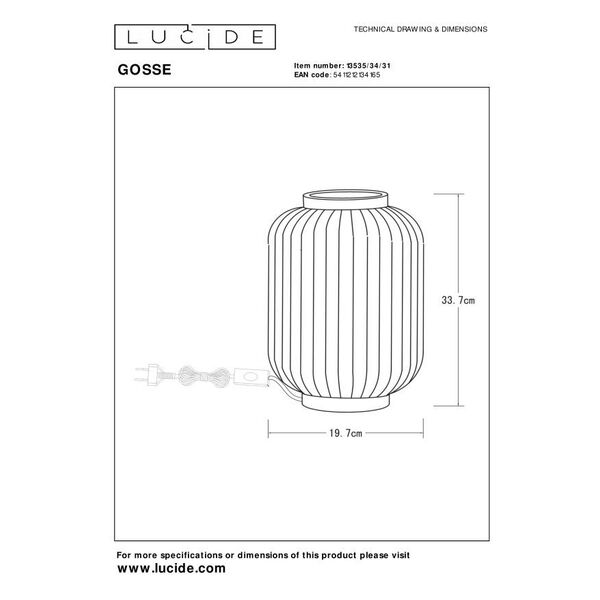 GOSSE Table lamp E14/40W H33.7  White