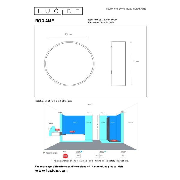 ROXANE Ceiling Light Led Round 10W  Anthracite