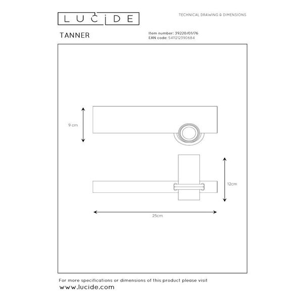 TANNER Wall lamp 1x E27 60W   Black/Wood