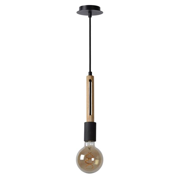 TANNER Pendant 1x E27 60W   Black/Hout