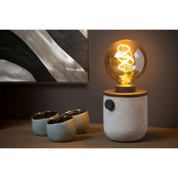 TANNER Table lamp 1x E27 60W H12.5cm Concrete/Blac