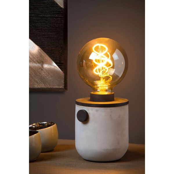 TANNER Table lamp 1x E27 60W H12.5cm Concrete/Blac