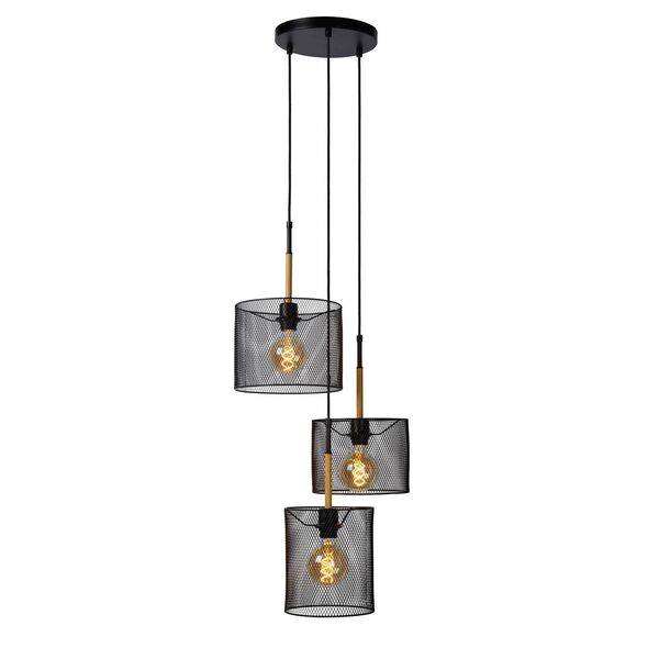BASKETT Pendant 3xE27/40W Black/Wood