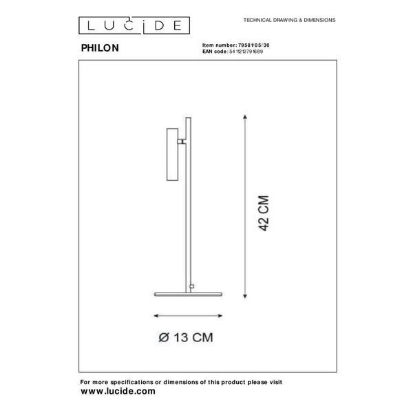 PHILON Table lamp Led 4.5W/380LM Black