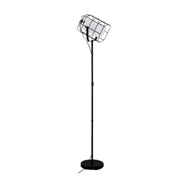 Торшер BITTAMS, 1х28W (E27), L260, B190, H1485, осн.Ø230 сталь, черный/текстиль, белый