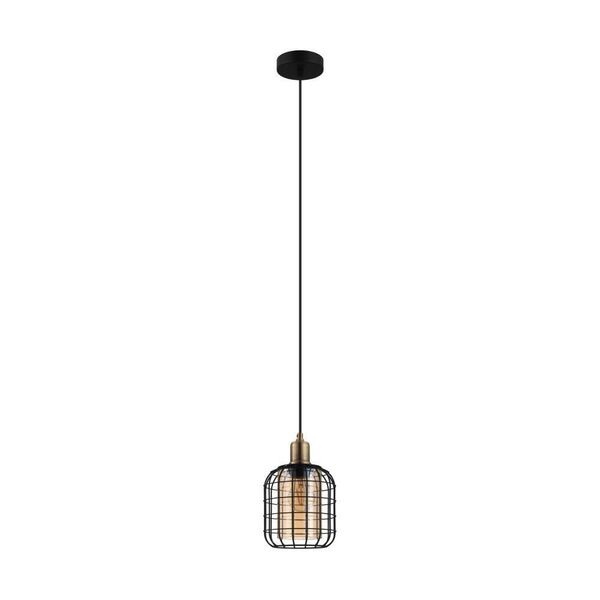 43527 Подвесной потолочный светильник (люстра) CHISLE, 1Х40W, E27, H1100, Ø165, сталь/стекло, черный