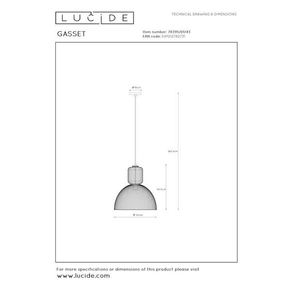 GASSET Pendant 1xE27 Brown