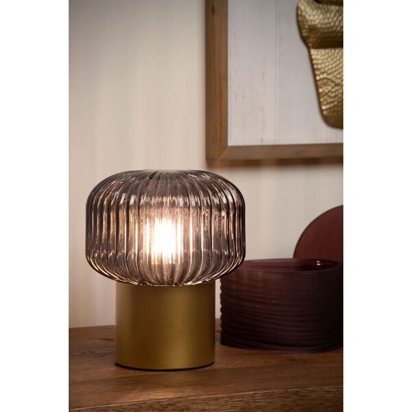 JANY Table lamp E14/40W Matt Gold/Smoke glass