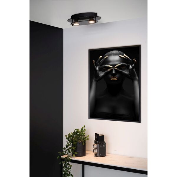 OKNO Ceiling Light Oval Black