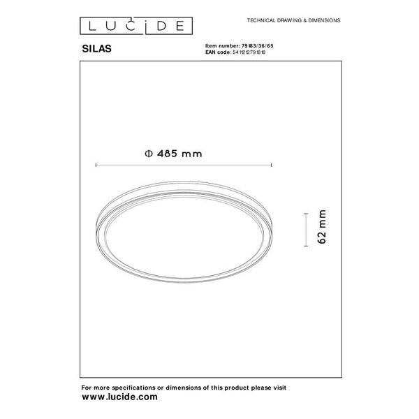 SILAS Ceiling Light  Black/Smoke