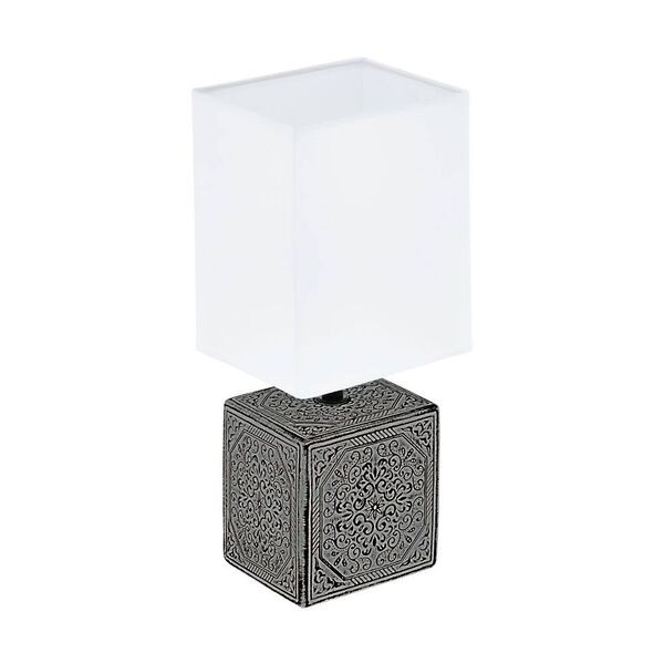 Настольная лампа MATARO 1, 1х40W (E14), 130х110, H300, керамика, черный/текстиль, белый