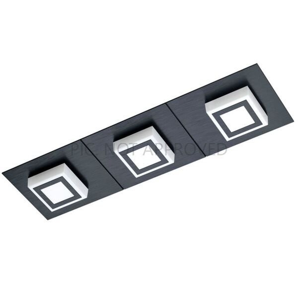 99363 Светод. светильник настенно-потол. MASIANO 1, 3х3,3W (LED), 3х340lm, 440х120, алюм., черный/пл