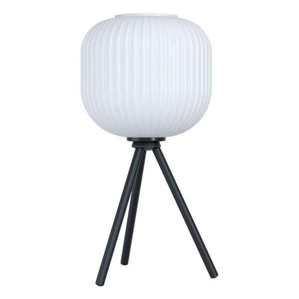 Настольная лампа MANTUNALLE, 1х40W (E27), Ø200, H400, осн. Ø220, сталь, черный/стекло, белый