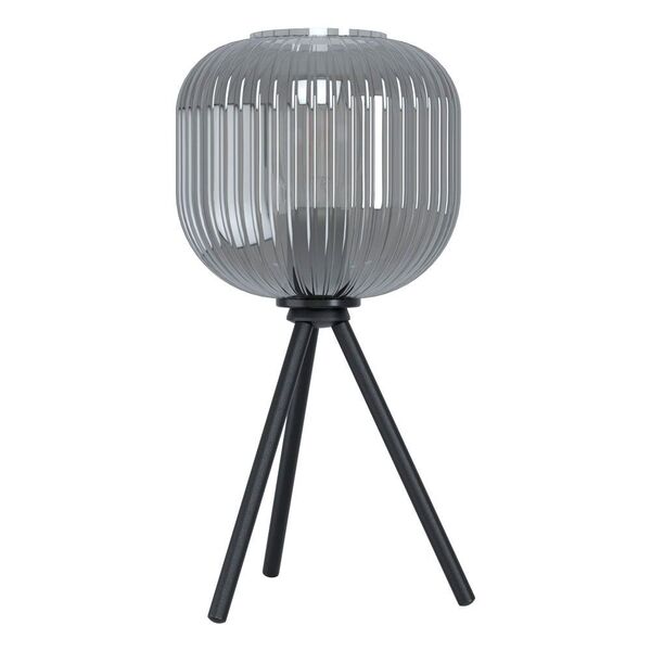 Настольная лампа MANTUNALLE 1, 1х40W (E27), Ø200, H400, осн. Ø220, сталь, черный/стекло с напы