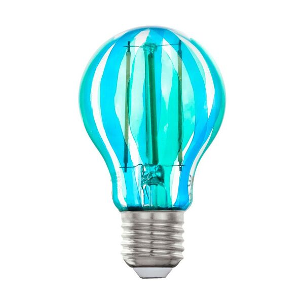 (ПРОМО) 12569 Лампа светодиодная A60, 1x6,5W(E27), 2700K, 360lm, синий, серый