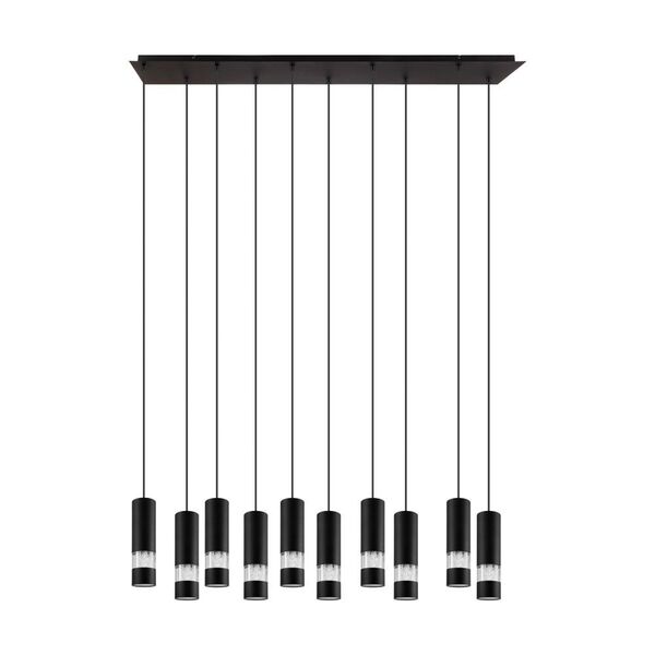 39707 Светодиодный подвес BERNABETA, 10X5W(GU10-LED), сталь, черный/пластик, прозрачный
