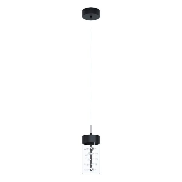39736 Светод. подвес CABEZOLA димм., 1х5,3W(LED), Ø120, H1100, 580lm, сталь, никель черный/ стекло,