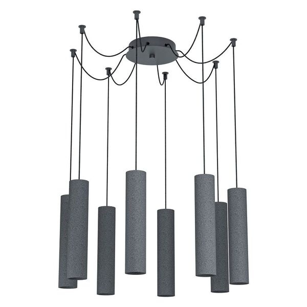 39824 Светод. подвес MENTALONA, 8х4,5W(GU10), Ø185, H1500, 8х345lm, сталь, антрацит/ тераццо, черный