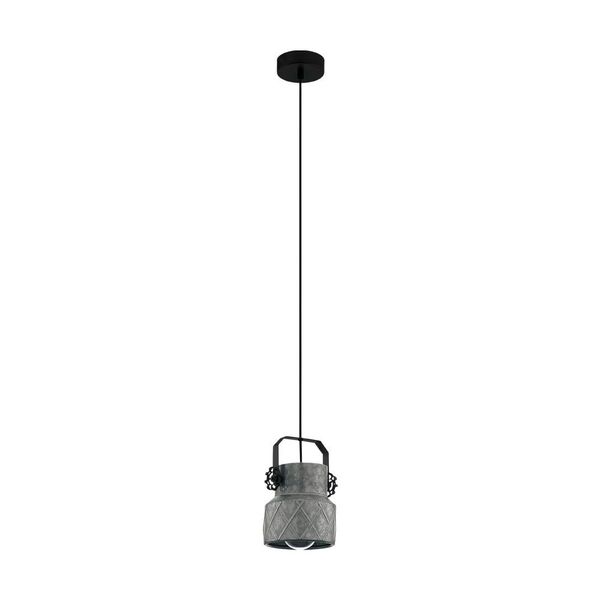 39854 Подвес HIlCOTT, 1х40W (E27), Ø145, H1100, сталь, черный/сталь, оцинкованный