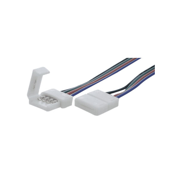 (((Эстетта) Коннектор для ленты RGB  для подключения к БП (ширина 10 мм,длина провода 15 см )