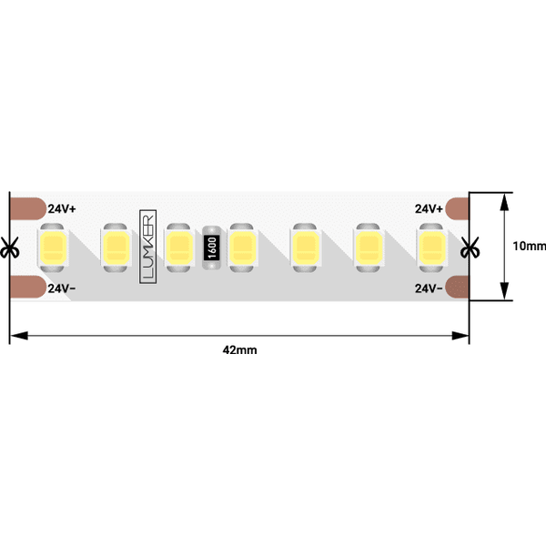 (((Lumker) Лента светодиодная LUMKER, 2835, 168 LED/м, 17 Вт/м, 24В, IP33, Нейтральный белый (4000K)