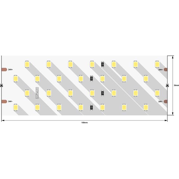 (((Lumker) Лента светодиодная LUMKER, 2835, 280 LED/м, 26 Вт/м, 24В, IP33, Теплый белый (3000K) LK2H