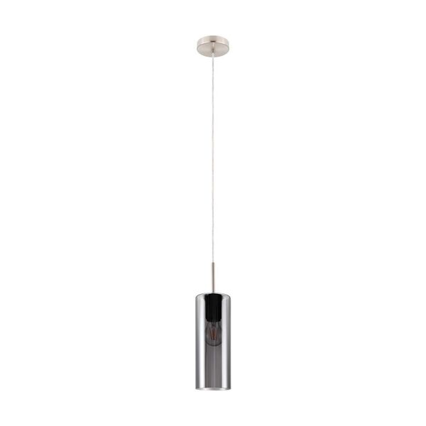 98694 Подвес SELVINO, 1X15W(E27), сталь, никель мат/стекло с напылением, черный прозрачный