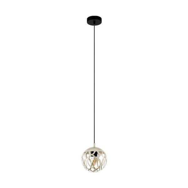 99071 Подвес MIRTAZZA, 1x60W(E27), Ø180, H1100, сталь, черный/сталь, шампань